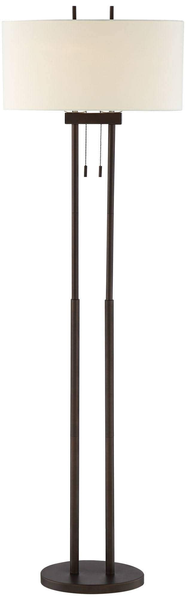 Twin Pole Floor Lamp 62" – Oil Rubbed Bronze with Oval Shade