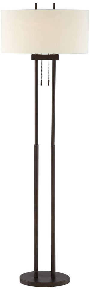 Twin Pole Floor Lamp 62" – Oil Rubbed Bronze with Oval Shade