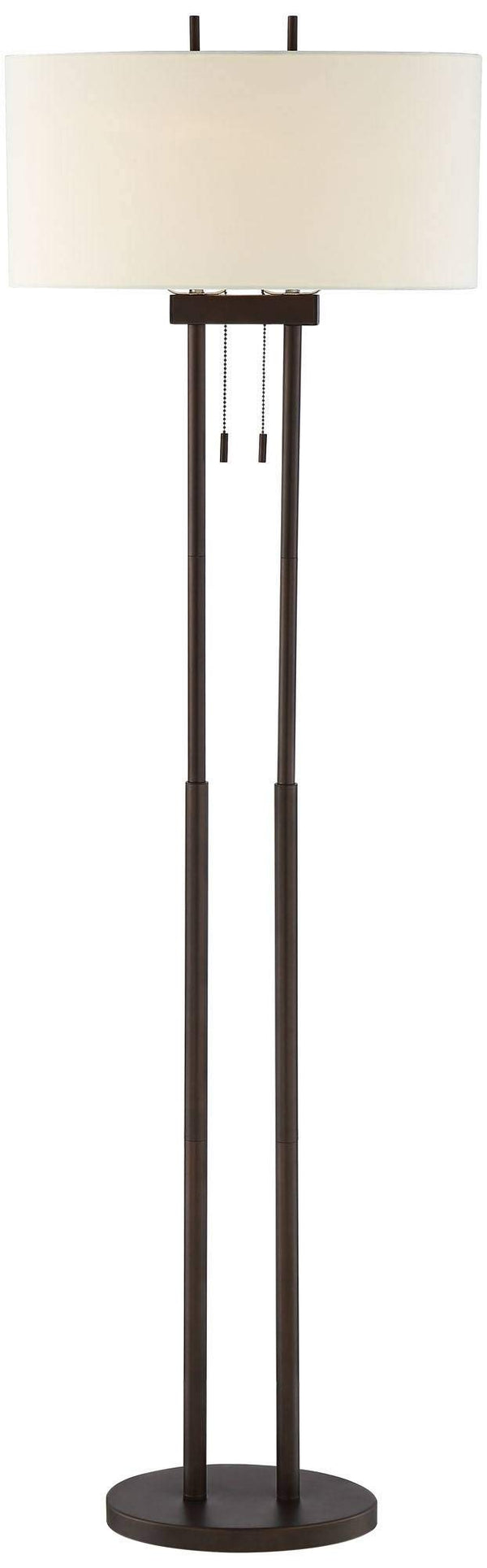 Twin Pole Floor Lamp 62" – Oil Rubbed Bronze with Oval Shade