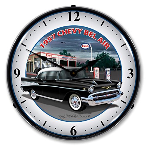Vintage Lighted Analog Wall Clock – Round, 14" Diameter