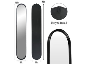 Full Length Oval Wall Mirror with Metal Frame