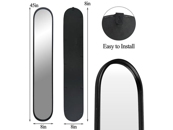 Full Length Oval Wall Mirror with Metal Frame