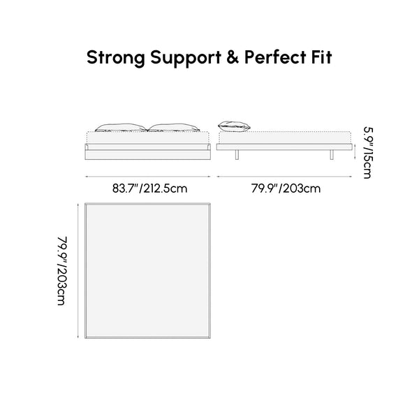 King Low Profile Tatami Platform Bed Frame – Japandi Floor Bed, No Box Spring