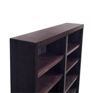 Double Wide Wood Bookcase 84" – 12 Shelves