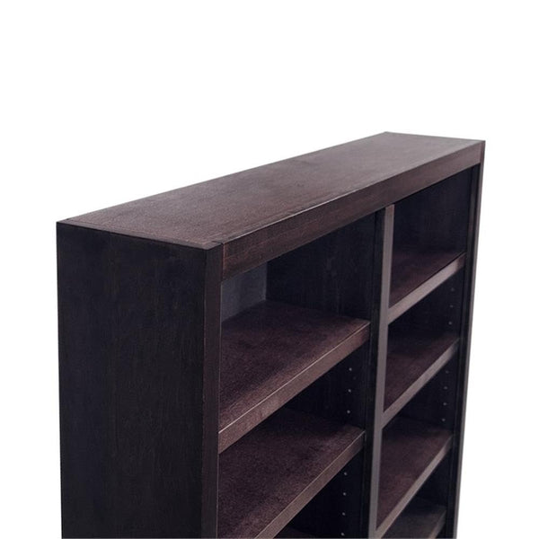 Double Wide Wood Bookcase 84" – 12 Shelves