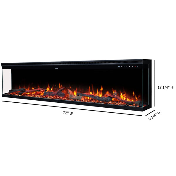 3-Sided Smart Electric Fireplace with WiFi & Heater