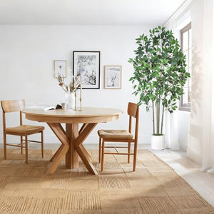 6 ft Artificial Ficus Tree with White Planter