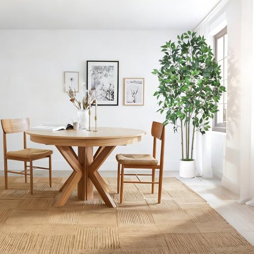 6 ft Artificial Ficus Tree with White Planter