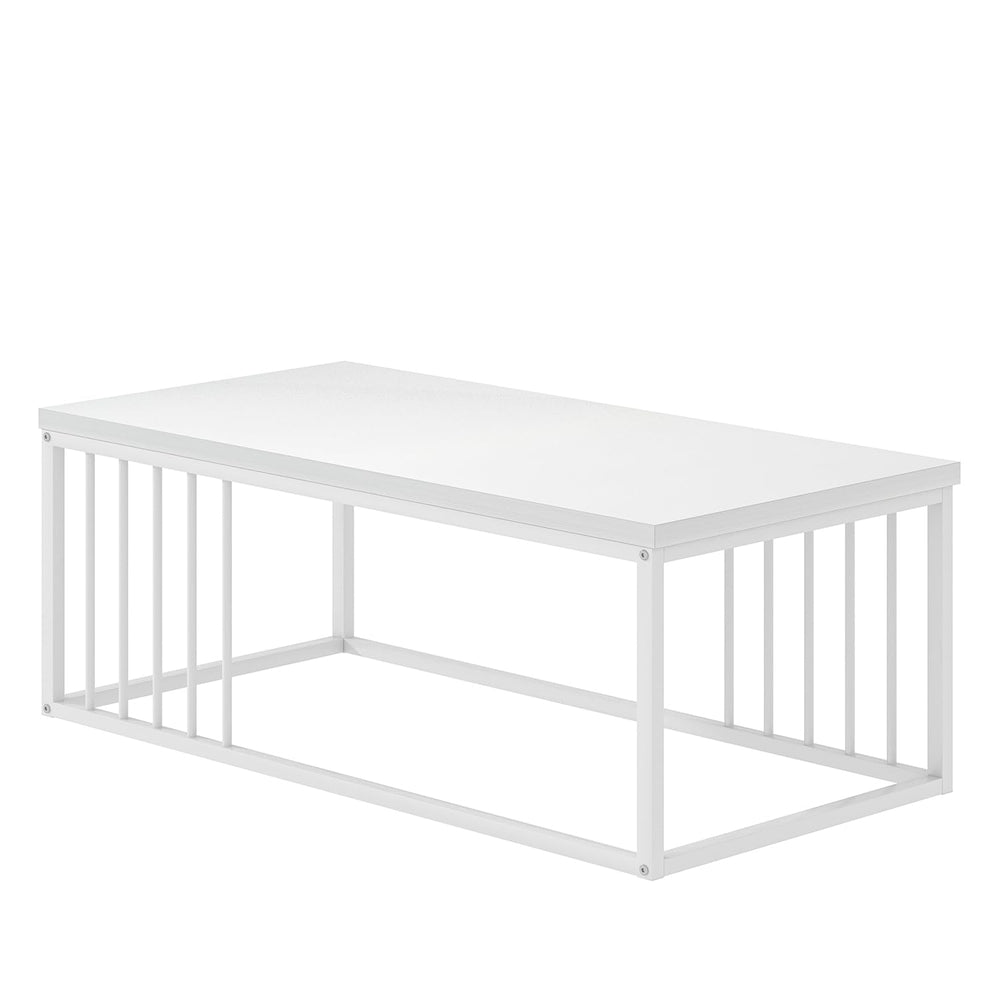 Modern Industrial Coffee Table with Metal Frame