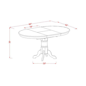 7-Piece Oval Dining Table Set with Butterfly Leaf & 6 Upholstered Chairs