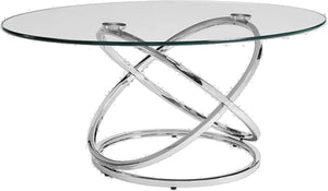 3-Piece Chrome & Glass Occasional Table Set
