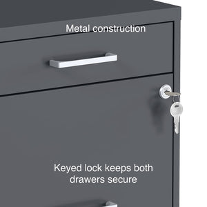 3-Drawer Vertical File Cabinet with Lock – Letter Size, Metal