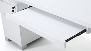 79" Modern Executive Desk with Filing Cabinets – White