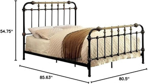 Metal Spindle Bed Frame with Headboard and Footboard