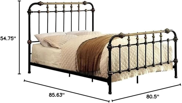 Metal Spindle Bed Frame with Headboard and Footboard
