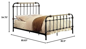 Metal Spindle Bed Frame with Headboard and Footboard