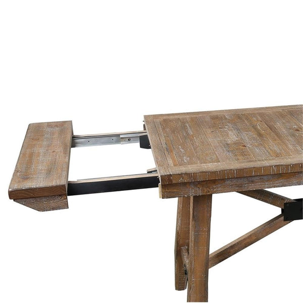Counter Height Dining Set with Extendable Table and Rustic Chairs