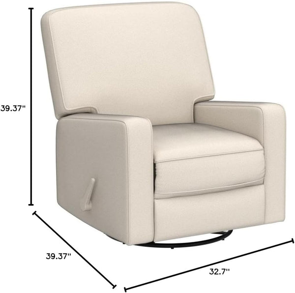 Swivel Glider Rocker Recliner Chair – High Back, Deep Seat, Linen Fabric