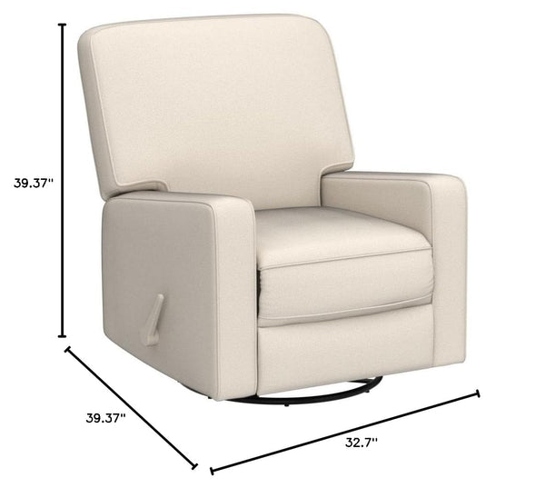 Swivel Glider Rocker Recliner Chair – High Back, Deep Seat, Linen Fabric