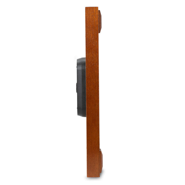 Brown Square Wood Wall Clock with Quartz Movement