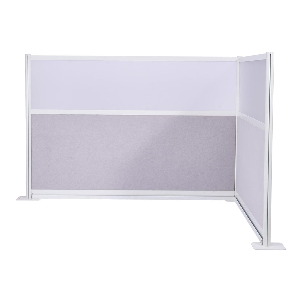 2-Pack Freestanding Office Partition with Frosted Acrylic Windows
