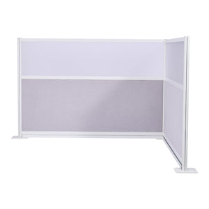 2-Pack Freestanding Office Partition with Frosted Acrylic Windows