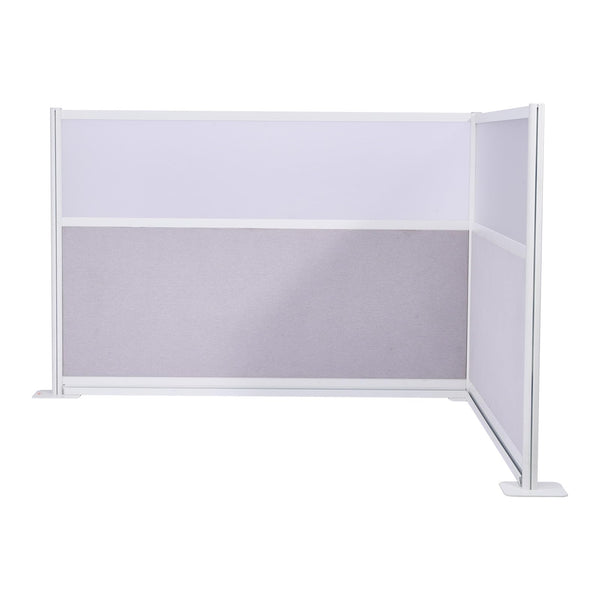2-Pack Freestanding Office Partition with Frosted Acrylic Windows
