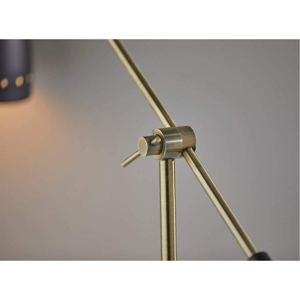 Mid-Century Adjustable Desk & Pendant Lamp – Black & Antique Brass