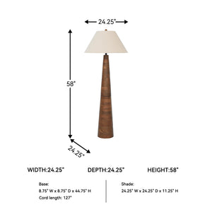 Contemporary Wood Floor Lamp with 3-Way Switch