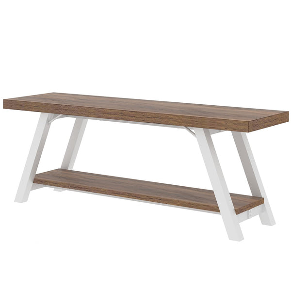 Rustic Entryway Bench with Shoe Storage
