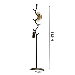 Metal Coat Rack Freestanding with 8 Hooks and Rectangular Base