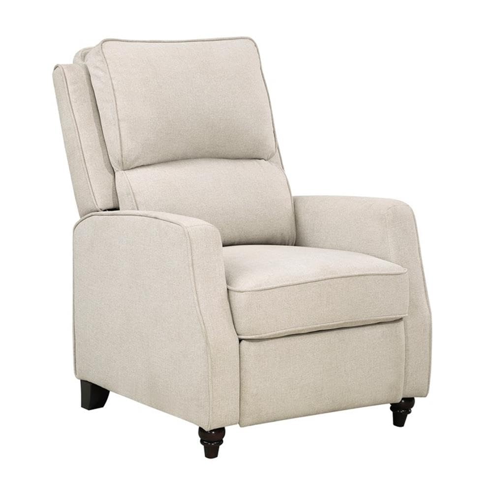 Push Back Recliner Chair – Fabric Upholstered, Solid Wood Frame
