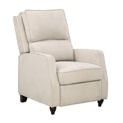 Push Back Recliner Chair – Fabric Upholstered, Solid Wood Frame