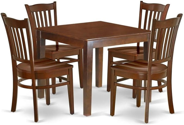 Square Dining Table Set with Chairs – Solid Wood, 3 & 5 Piece