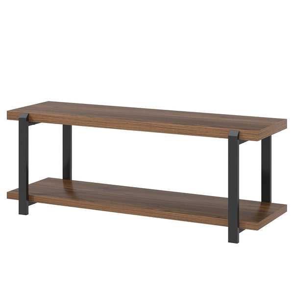 Entryway Bench with Shoe Storage | Wood & Metal Frame | 47 Inch