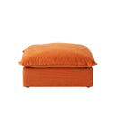 Square Ottoman Footstool with Removable Cover – Hemp Velvet, Orange