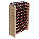 Pine Wood 80-Bottle Freestanding Wine Rack Floor Standing Stackable Storage