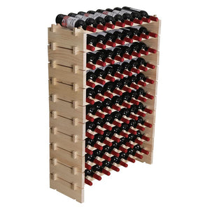 Pine Wood 80-Bottle Freestanding Wine Rack Floor Standing Stackable Storage
