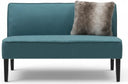 Dark Teal Fabric Loveseat with Matte Black Legs