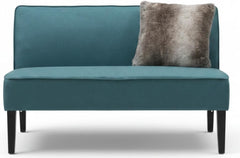 Dark Teal Fabric Loveseat with Matte Black Legs