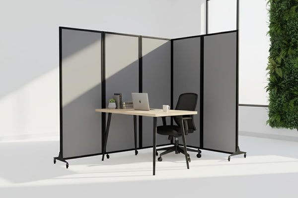 5-Panel Folding Room Divider with Locking Casters