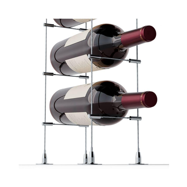 Floor-to-Ceiling Cable Wine Rack – 20-Bottle Freestanding Storage