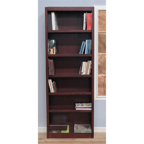 Solid Wood 84" Bookcase Set of 2 – 6-Shelf, Cherry
