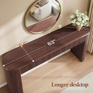 63" Fluted Console Table with 2 Drawers
