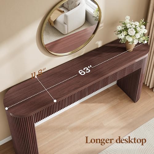 63" Fluted Console Table with 2 Drawers