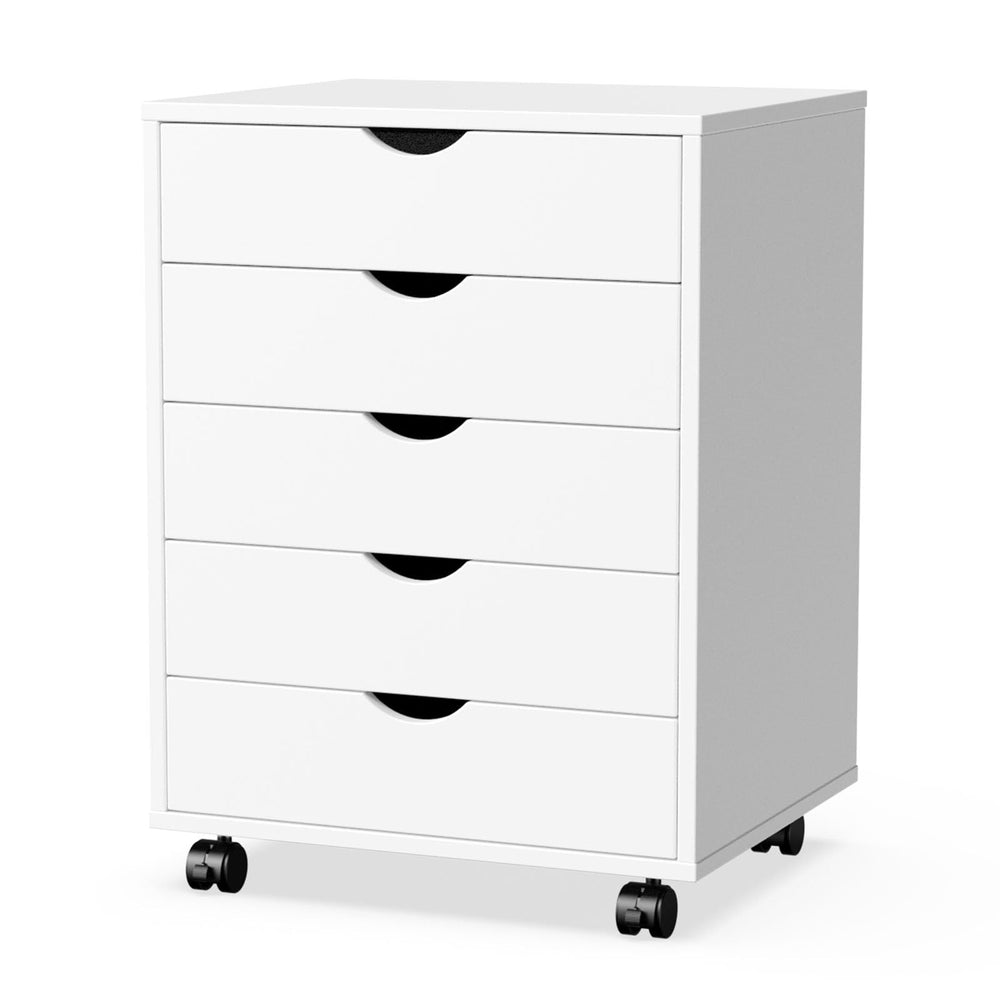 5 Drawer Chest with Wheels – Wood Storage Cabinet