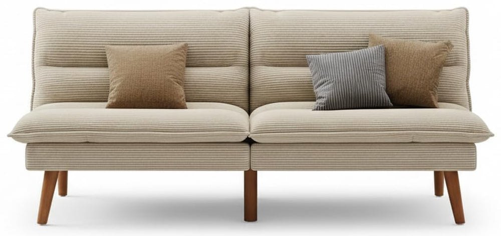 Convertible Corduroy Futon Sofa Bed with Adjustable Backrest