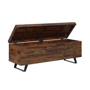 Acacia Wood Storage Trunk with Hinged Lid