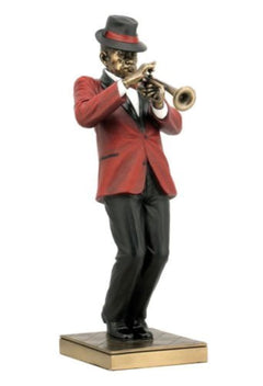 Trumpet Player Statue Cold Cast Bronze Music Figurine