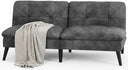 Mid-Century Modern Futon Sofa Bed with Adjustable Backrest